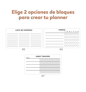 Planner SEMANAL DE 2 BLOQUES en acrílico transparente