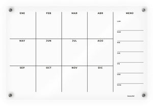 Planner ANUAL DE 1 BLOQUE en acrílico transparente