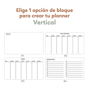 Planner ANUAL DE 1 BLOQUE en acrílico transparente