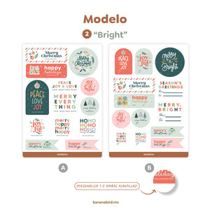 Abrir la imagen en la presentación de diapositivas, Planillas de Stickers para regalos de Navidad
