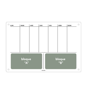 Abrir la imagen en la presentación de diapositivas, Planner SEMANAL DE 2 BLOQUES en acrílico transparente
