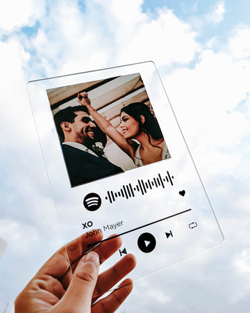Placa de música Spotify personalizada Transparente, negro, blanco